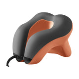 Maxbell Head Support Neck Pillow Ergonomic U Shape Pillow for Airplane Home Car orange