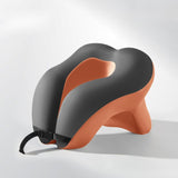 Maxbell Head Support Neck Pillow Ergonomic U Shape Pillow for Airplane Home Car orange