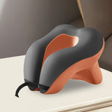 Maxbell Head Support Neck Pillow Ergonomic U Shape Pillow for Airplane Home Car orange