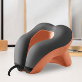 Maxbell Head Support Neck Pillow Ergonomic U Shape Pillow for Airplane Home Car orange