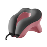 Maxbell Head Support Neck Pillow Ergonomic U Shape Pillow for Airplane Home Car pink