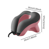 Maxbell Head Support Neck Pillow Ergonomic U Shape Pillow for Airplane Home Car pink