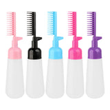 Maxbell Comb Applicator Bottle Hair Coloring Dyeing Dispensing Bottle for Salon pink