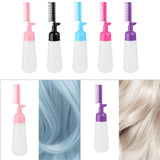 Maxbell Comb Applicator Bottle Hair Coloring Dyeing Dispensing Bottle for Salon pink