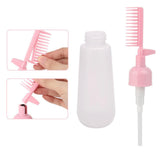 Maxbell Comb Applicator Bottle Hair Coloring Dyeing Dispensing Bottle for Salon pink