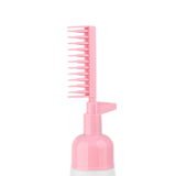 Maxbell Comb Applicator Bottle Hair Coloring Dyeing Dispensing Bottle for Salon pink