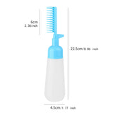 Maxbell Comb Applicator Bottle Hair Coloring Dyeing Dispensing Bottle for Salon blue