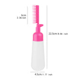 Maxbell Comb Applicator Bottle Hair Coloring Dyeing Dispensing Bottle for Salon rose red
