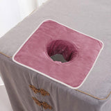 Maxbell Salon Massage Table Towel Coverlet Face Pillow Towel with Hole for Care Skin Pink