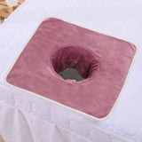 Maxbell Salon Massage Table Towel Coverlet Face Pillow Towel with Hole for Care Skin Pink