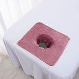 Maxbell Salon Massage Table Towel Coverlet Face Pillow Towel with Hole for Care Skin Pink