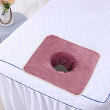 Maxbell Salon Massage Table Towel Coverlet Face Pillow Towel with Hole for Care Skin Pink