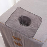 Maxbell Salon Massage Table Towel Coverlet Face Pillow Towel with Hole for Care Skin Gray