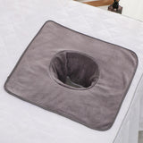 Maxbell Salon Massage Table Towel Coverlet Face Pillow Towel with Hole for Care Skin Gray