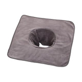 Maxbell Salon Massage Table Towel Coverlet Face Pillow Towel with Hole for Care Skin Gray