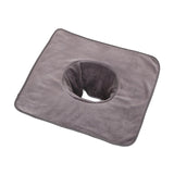 Maxbell Salon Massage Table Towel Coverlet Face Pillow Towel with Hole for Care Skin Gray