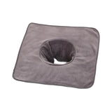 Maxbell Salon Massage Table Towel Coverlet Face Pillow Towel with Hole for Care Skin Gray