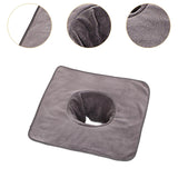 Maxbell Salon Massage Table Towel Coverlet Face Pillow Towel with Hole for Care Skin Gray