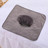 Maxbell Salon Massage Table Towel Coverlet Face Pillow Towel with Hole for Care Skin Gray