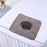 Maxbell Salon Massage Table Towel Coverlet Face Pillow Towel with Hole for Care Skin Gray