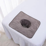 Maxbell Salon Massage Table Towel Coverlet Face Pillow Towel with Hole for Care Skin Gray