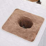 Maxbell Salon Massage Table Towel Coverlet Face Pillow Towel with Hole for Care Skin Brown