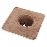 Maxbell Salon Massage Table Towel Coverlet Face Pillow Towel with Hole for Care Skin Brown