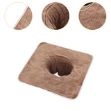 Maxbell Salon Massage Table Towel Coverlet Face Pillow Towel with Hole for Care Skin Brown