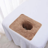 Maxbell Salon Massage Table Towel Coverlet Face Pillow Towel with Hole for Care Skin Brown