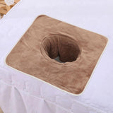 Maxbell Salon Massage Table Towel Coverlet Face Pillow Towel with Hole for Care Skin Brown