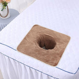 Maxbell Salon Massage Table Towel Coverlet Face Pillow Towel with Hole for Care Skin Brown