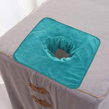 Maxbell Salon Massage Table Towel Coverlet Face Pillow Towel with Hole for Care Skin Green