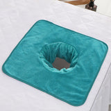 Maxbell Salon Massage Table Towel Coverlet Face Pillow Towel with Hole for Care Skin Green