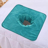 Maxbell Salon Massage Table Towel Coverlet Face Pillow Towel with Hole for Care Skin Green