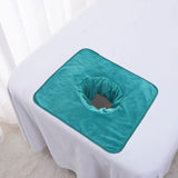 Maxbell Salon Massage Table Towel Coverlet Face Pillow Towel with Hole for Care Skin Green