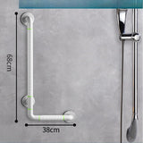 Maxbell Grab Rails Stable Wall Mounted L Shaped Shower Grab Bar for Men Women Toilet White