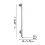 Maxbell Grab Rails Stable Wall Mounted L Shaped Shower Grab Bar for Men Women Toilet White