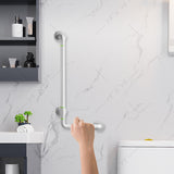 Maxbell Grab Rails Stable Wall Mounted L Shaped Shower Grab Bar for Men Women Toilet White
