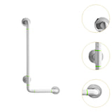 Maxbell Grab Rails Stable Wall Mounted L Shaped Shower Grab Bar for Men Women Toilet White