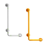 Maxbell Grab Rails Stable Wall Mounted L Shaped Shower Grab Bar for Men Women Toilet White