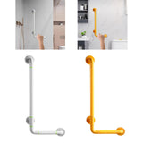 Maxbell Grab Rails Stable Wall Mounted L Shaped Shower Grab Bar for Men Women Toilet White
