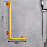 Maxbell Grab Rails Stable Wall Mounted L Shaped Shower Grab Bar for Men Women Toilet Yellow