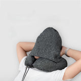 Maxbell Hooded Travel Pillow Hooded Travel Cushion for Outdoor Chair Journals dark grey