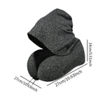 Maxbell Hooded Travel Pillow Hooded Travel Cushion for Outdoor Chair Journals dark grey