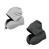 Maxbell Hooded Travel Pillow Hooded Travel Cushion for Outdoor Chair Journals dark grey