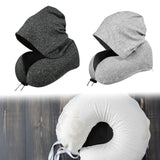 Maxbell Hooded Travel Pillow Hooded Travel Cushion for Outdoor Chair Journals dark grey