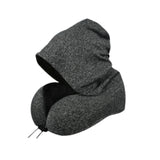 Maxbell Hooded Travel Pillow Hooded Travel Cushion for Outdoor Chair Journals dark grey