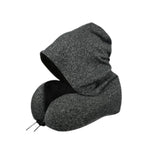 Maxbell Hooded Travel Pillow Hooded Travel Cushion for Outdoor Chair Journals dark grey