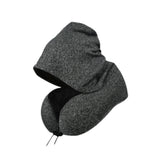 Maxbell Hooded Travel Pillow Hooded Travel Cushion for Outdoor Chair Journals dark grey