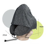 Maxbell Hooded Travel Pillow Hooded Travel Cushion for Outdoor Chair Journals dark grey